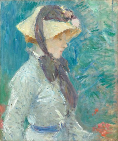 Ung kvinna med en stråhatt, 1884. av Berthe Morisot
