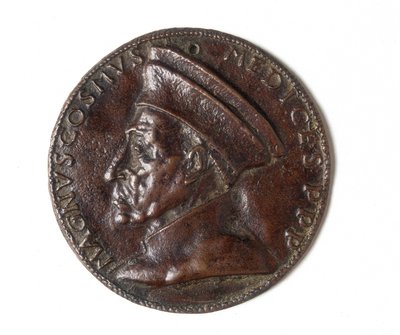 Medalj föreställande Cosimo il Grande: recto av Bertoldo di Giovanni