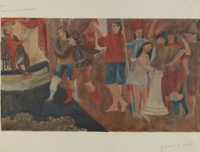 Korsets station nr 1: Jesus är dömd till döden, ca. 1936. av Beulah Bradleigh