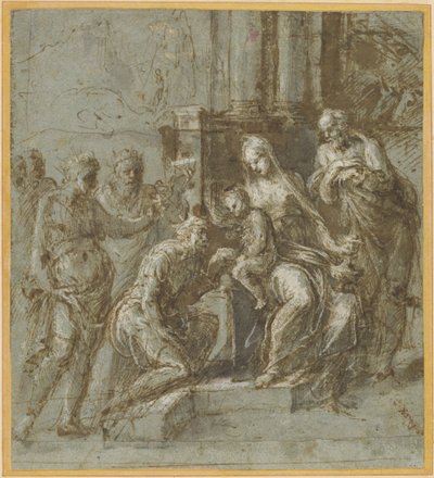 De vises tillbedjan, ca 1525 (penna och bläck) av Biagio Pupini