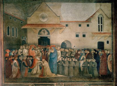 Helgonförklaring av Sankt Egidio av påven Martin V av Bicci di Lorenzo