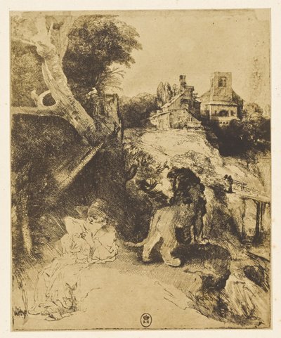 Sankt Hieronymus i Albert Dürers gikt av Bisson Frères