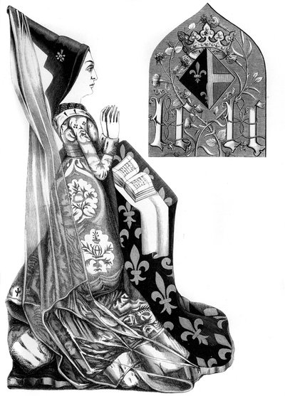Charlotte av Savojen 1441-1483, drottninggemål till Ludvig XI av Frankrike, 1400-talet 1849. av Bisson and Cottard