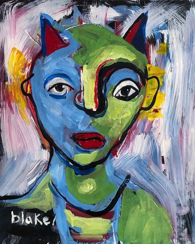 Lascaux nummer 4, ca 2019 (akryl på duk) av Blake Munch