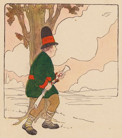 Barnramsa: En liten man (färglitografi) av Blanche Fisher Wright
