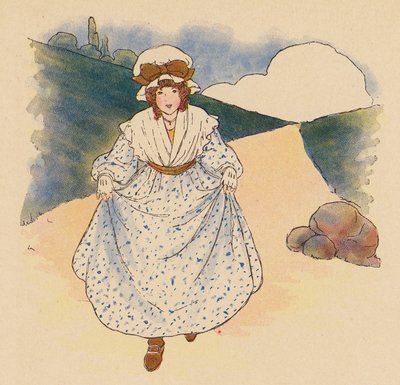 Barnkammarramsa: Lilla Polly Flinders (färglitografi) av Blanche Fisher Wright