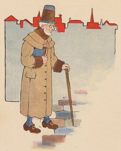 Barnkammarramsa: Old Grimes (färglitografi) av Blanche Fisher Wright