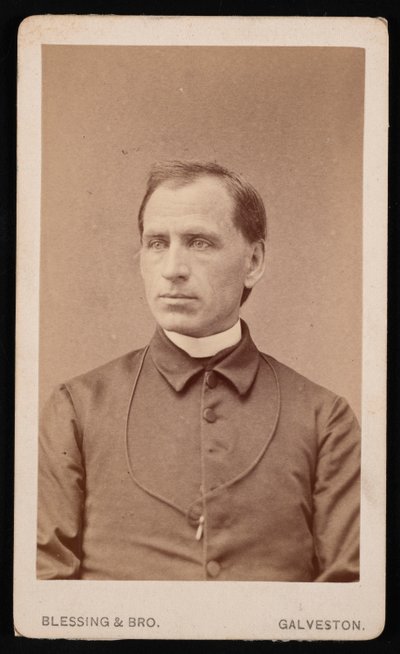 Porträtt av pastor Joseph Celestine Carrier 1833-1904, före 1876. av Blessing and Bro