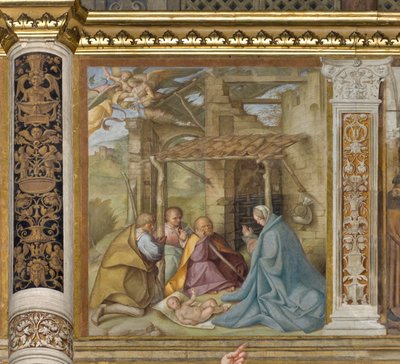 Central Aave, Fourth North Span, Adoration of the Shepherds, Boccaccio Boccaccino 1516-17 av Boccaccio Boccaccino