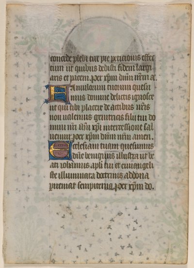 Blad från en timbok: Text (verso) av Boethius Illuminator