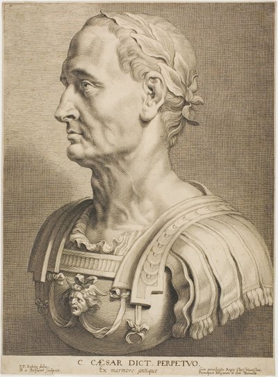 Julius Caesar, evig diktator, från Tolv berömda grekiska och romerska män av Boetius Adams Bolswert