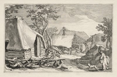 Landskap med bondgårdar, 1613-1614. av Boetius Adams Bolswert