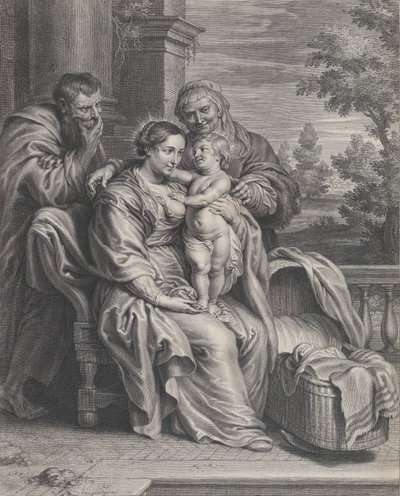 Den heliga familjen med Saint Anne, ca. 1625-35. av Boetius Adams Bolswert