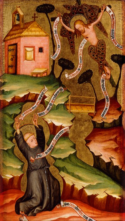 Saint Francis tar emot Stigmata, c.1400 av Bohemian School