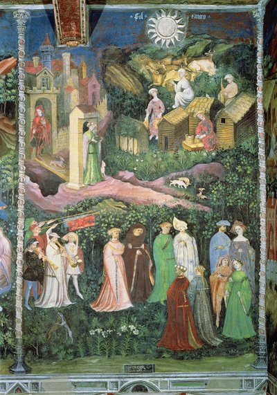 Juni månad, ca 1400 (fresk) av Bohemian School