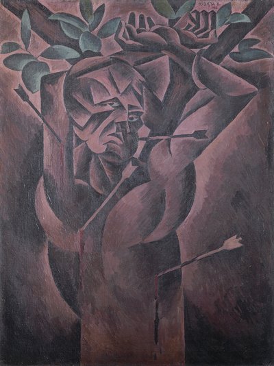 Saint Sebastian, av Bohumil Kubista (1884-1918), olja på duk, 98x75 cm av Bohumil Kubišta