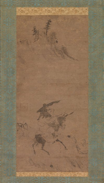 Su Shi Riding a Donkey, tidigt 1400-tal. av Bokudo Sojun