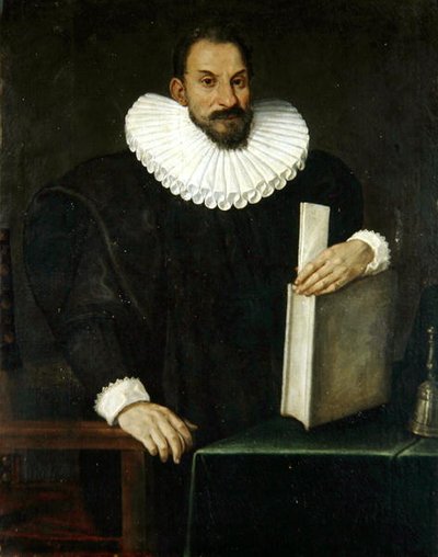 Porträtt av en gentleman, sägs vara Filippo Massini (1559-1617) c.1690 (olja på duk) av Bolognese School