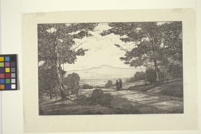 Distant Mountains (bläck på papper) av Bolton Coit Brown