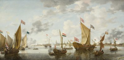 Frakt på Schelde utanför Antwerpen av Bonaventura Peeters