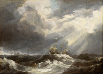 Solsken på ett stormigt hav, ca 1640-talet (målning) av Bonaventura Peeters