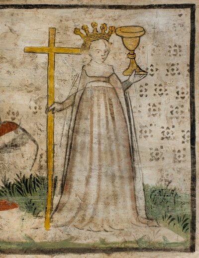 Norra tvärskeppet, ärkeängelns altare, Bakom altartavlan freskerna av Bonifacio Bembo, La Vituà La Faith av Bonifacio Bembo