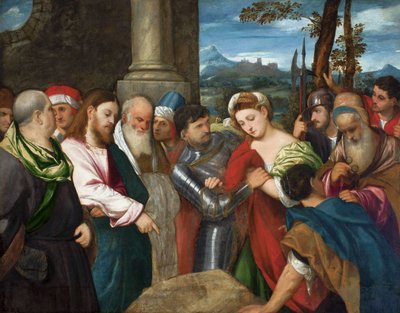 Kristus och äktenskapsbryterskan av Bonifazio Veronese