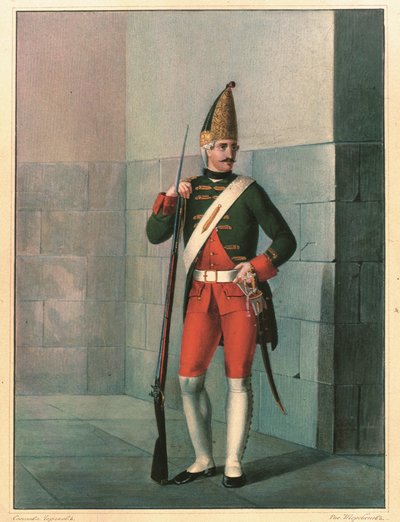 Grenadier vid Izmailovsky-regementet 1762, slutet av 1830-talet av Boris Artemyevich Chorikov
