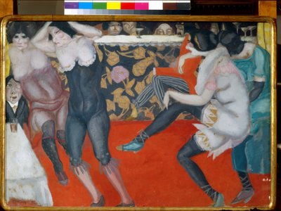 At the cabaret - Målning av Boris Dmitryevich Grigoriev (1886-1939) olja på duk (61x80 cm) av Boris Dmitrievich Grigoriev