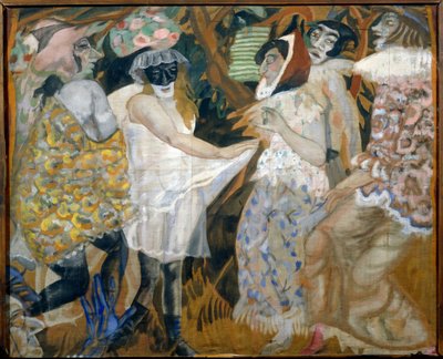 Masquerade (Masquerade) - Målning av Boris Dmitrievich Grigoriev (1886-1939) av Boris Dmitrievich Grigoriev