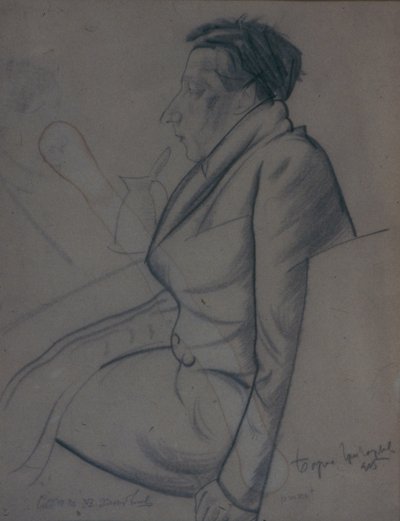 Porträtt av poeten Velimir Khlebnikov 1885-1922, 1915 av Boris Dmitrievich Grigoriev