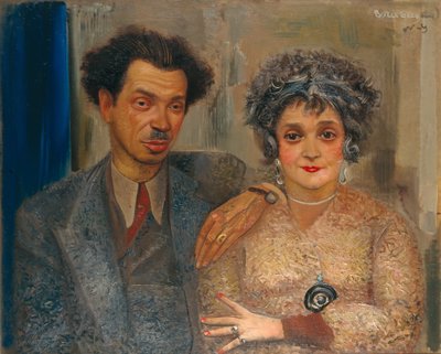 Porträtt av konstnären Nikiolai Remizov 1887-1975 med sin fru, mellan 1926 och 1933 av Boris Dmitrievich Grigoriev