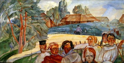Ryssland, från cykeln Visages de Russie, 1917 (wc & gouache på papper) av Boris Dmitrievich Grigoryev