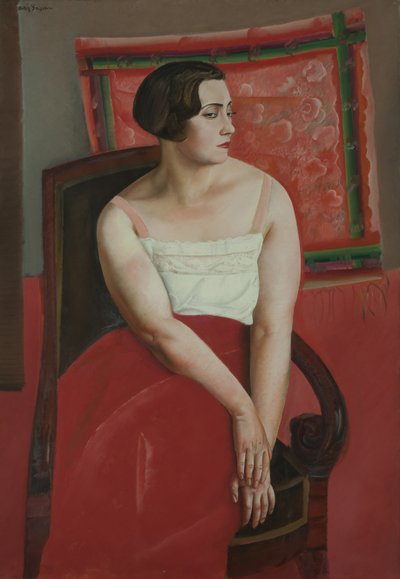 Porträtt av en ung kvinna. av Boris Dmitryevich Grigoriev
