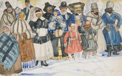 Kostymdesign för operan The Power of the Fiend av A. Serov, 1919 av Boris Mikhailovich Kustodiev