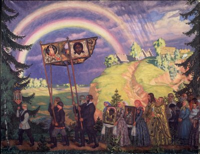 Påskprocession, 1915 av Boris Mikhailovich Kustodiev