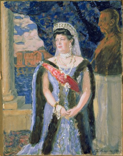Porträtt av storhertiginnan Maria Pavlovna, 1911 av Boris Mikhailovich Kustodiev