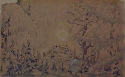 Scenografi för operan The Snow Maiden av N. Rimsky-Korsakov, 1910 av Boris Mikhailovich Kustodiev
