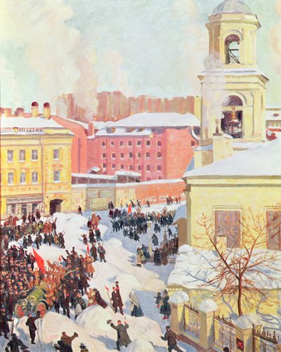 Den 27 februari 1917 av Boris Mikhailovich Kustodiev