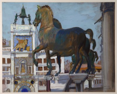 Hästarna i San Marco, 1907 av Boris Mikhailovich Kustodiev
