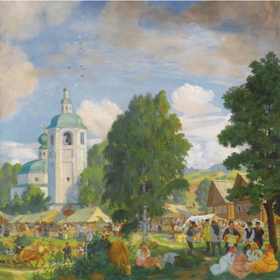 Bymässan, 1920 av Boris Mikhailovich Kustodiev