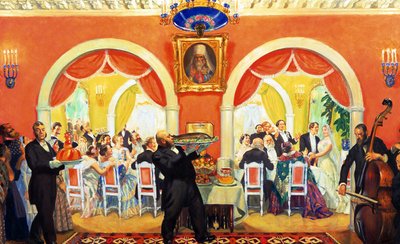 Bröllopsfest av Boris Mikhailovich Kustodiev
