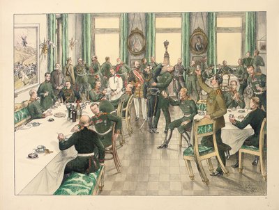 Den traditionella frukosten hölls för att fira slaget vid Telish där Egerski Guards regemente deltog den 12 oktober 1877 av Boris V. de Heroys
