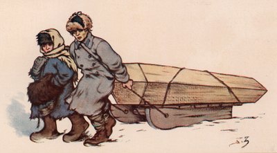 En begravning i Sovjetryssland (färg litho) av Boris Vasilievich Zvorykin