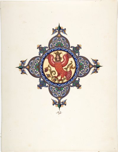 The Firebird as Tsarevna - Firebird as Tsarevna av Zvorykin, Boris Vasilievich (1872-efter 1935), ca. 1925 - Färglitografi - Privat samling av Boris Vasilievich Zvorykin