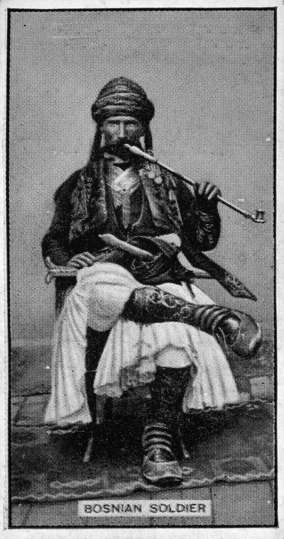 En bosnisk soldat, från ett fotografi från sent 1800-tal av Bosnian Photographer