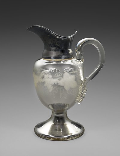 Pitcher, c. 1865-1871 (silverglas, silverplåt, kork, papper) av Boston Silver Glass Company