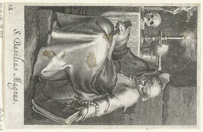 Saint Basil den store som eremit S. Basilius Magnus (titel på objekt) Eremiter (serietitel) Sacra eremvs ascetarvm (serietitel) av Boëtius Adamsz. Bolswert