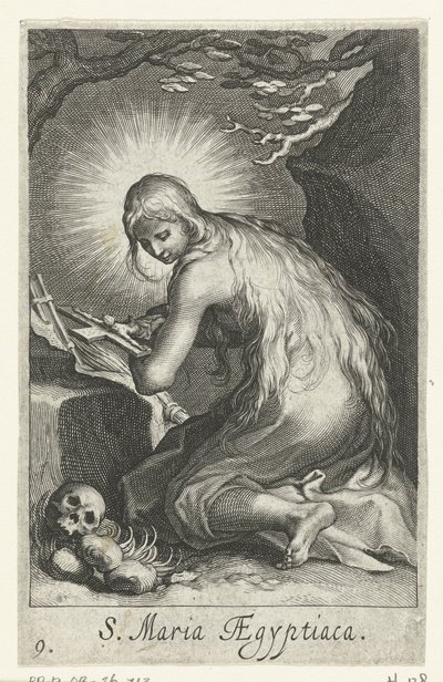 Sankta Maria av Egypten som eremitinna Eremitinnor (serietitel) Sacra Eremus Ascetriarum (serietitel) av Boëtius Adamsz. Bolswert