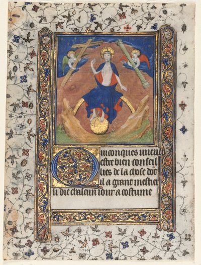 Blad från en timbok: Kristus i domen, ca. 1415. av Boucicaut Master